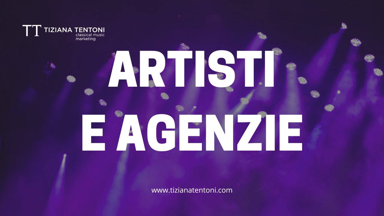 Sfondo palco con luci, grafica Artisti e agenzie nella musica classica